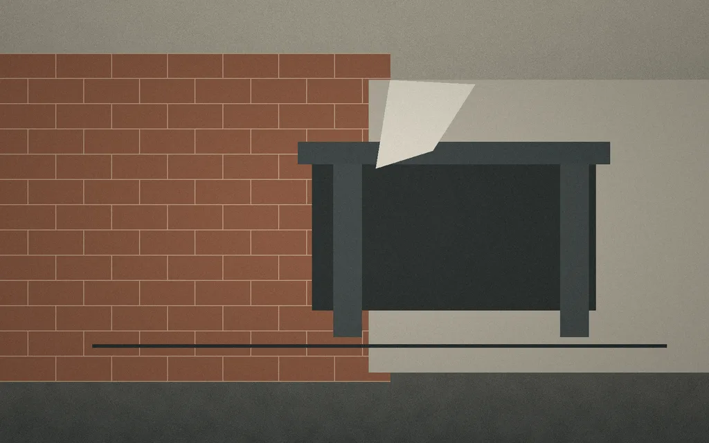 Ilustrační detail aktivní rekonstrukce se starším zdivem a novým stavebním zásahem.